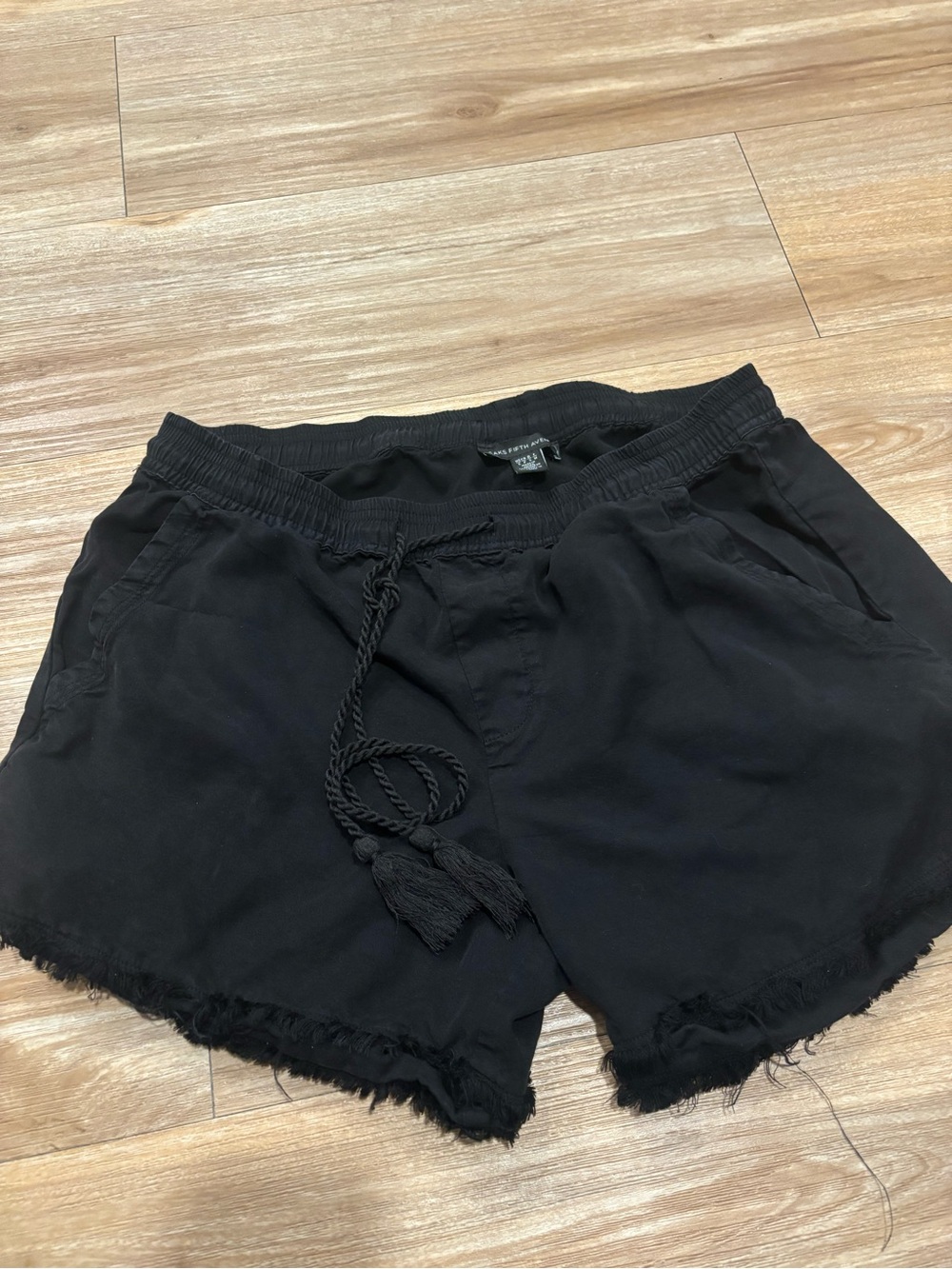 Saks fifth avenue Black Women's Drawstring Frayed Hem Shorts